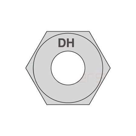 Newport Fasteners Heavy Hex Nut, 1-1/8"-7, Steel, Grade DH, Hot Dipped Galvanized, 1-7/64 in Ht, 350 PK NB335154B-350